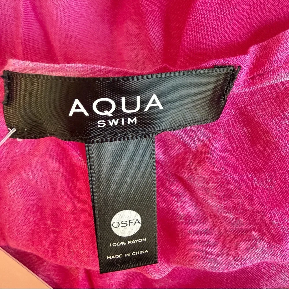 Aqua Tie Dye Tassel Shawl Wrap Pink Yellow Lightweight Kimono NWT 36274 - Picture 7 of 11